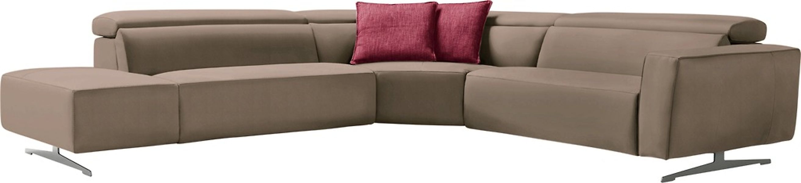 Egoitaliano Ecksofa, mit Relaxfunktion und verstellbaren Kopfteilelementen günstig online kaufen