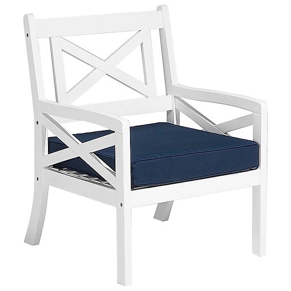 Beliani Gartenstuhl Weiss Blau 69x65x90 günstig online kaufen