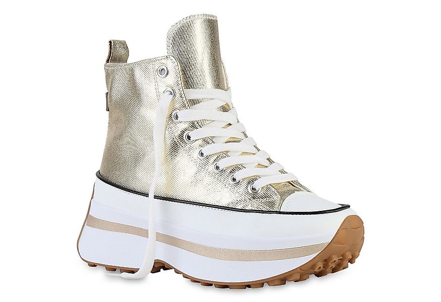 VAN HILL 841393 Plateausneaker Damen Plateau Sneaker Schnürer Profil-Sohle günstig online kaufen