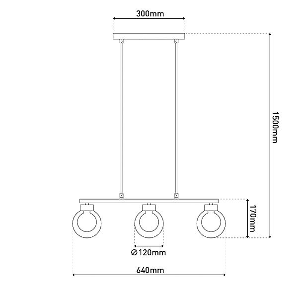 Hängeleuchte Donika, 3-flammig, Glas, braun, amber, G9 günstig online kaufen