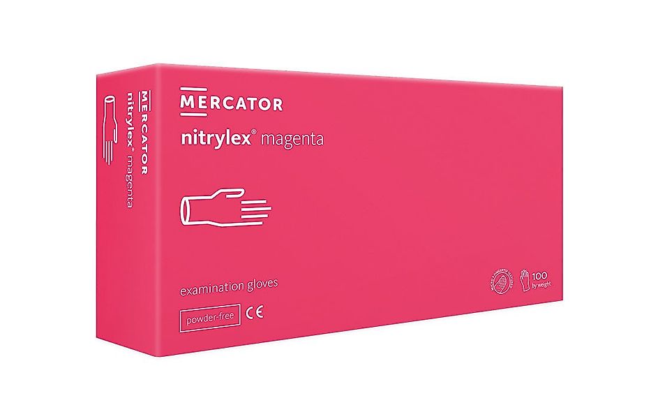 Mercator Einweghandschuhe Nitrilhandschuhe NITRYLEX Magenta Einweghandschuh günstig online kaufen
