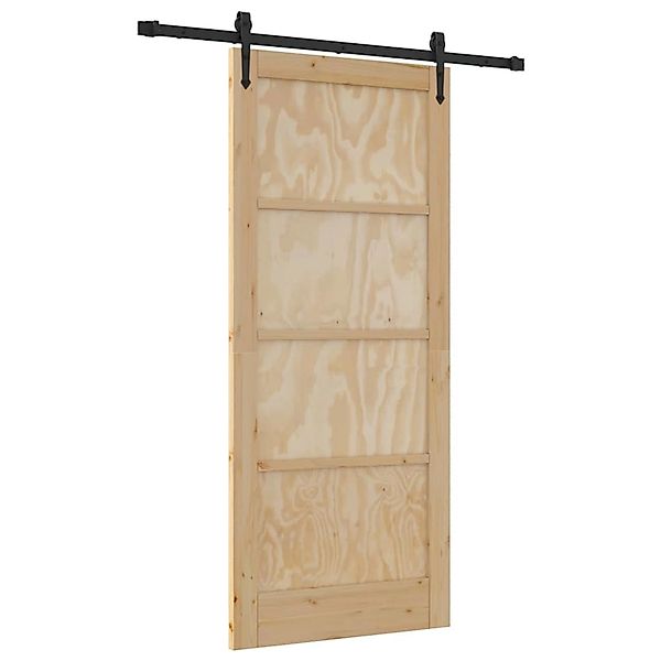 vidaXL Schiebetür ORKDAL Braun 86 x 198,5 cm Massivholz Kiefer 3333790 günstig online kaufen