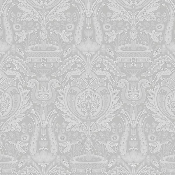 Laura Ashley Vliestapete Heraldic Damask Slate Grey 10,05 x 0,52 m günstig online kaufen