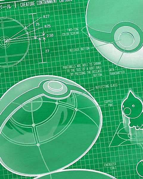 style3 T-Shirt Pokéball Blaupause monster spiel günstig online kaufen