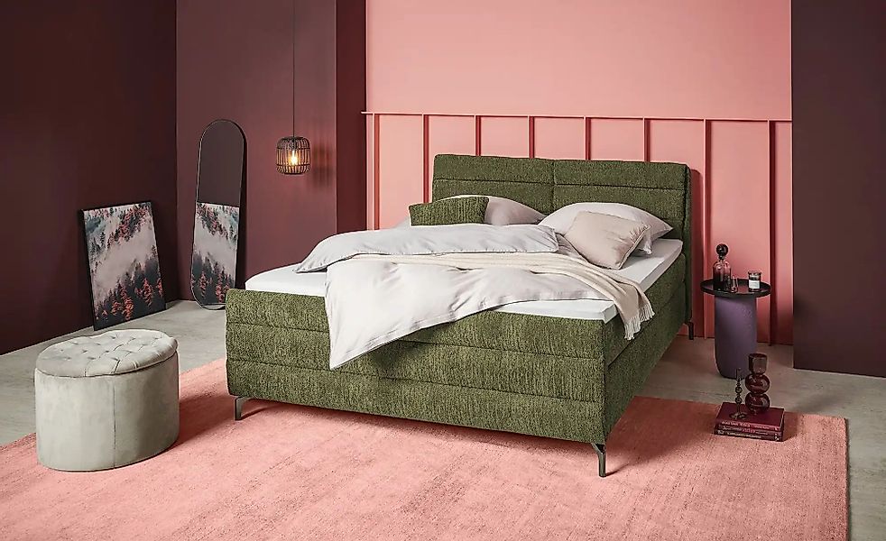 pop Boxspringbett  Maranello ¦ grün ¦ Maße (cm): B: 148 H: 116 Betten > Box günstig online kaufen