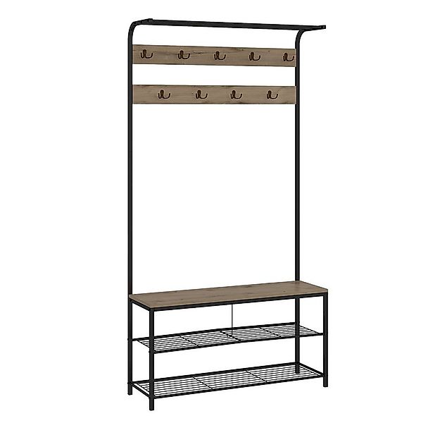 Vicco Garderobenschrank Fyrk, Eiche/Schwarz, 100 x 190 cm (Einzelset) günstig online kaufen