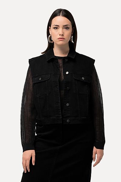 Ulla Popken Steppweste Jeansweste Boxy Fit günstig online kaufen