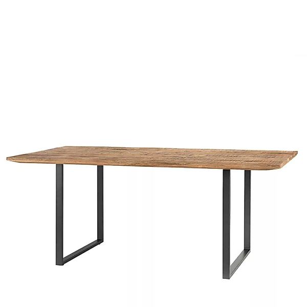 Massivholztisch aus Recyclingholz und Metall Bügelgestell günstig online kaufen