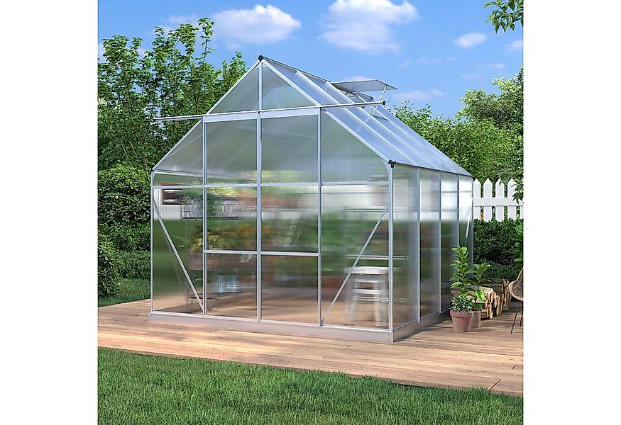 KONIFERA Gewächshaus Valencia, BxTxH: 240 x 248 x 234 cm, 4 mm Wandstärke, günstig online kaufen