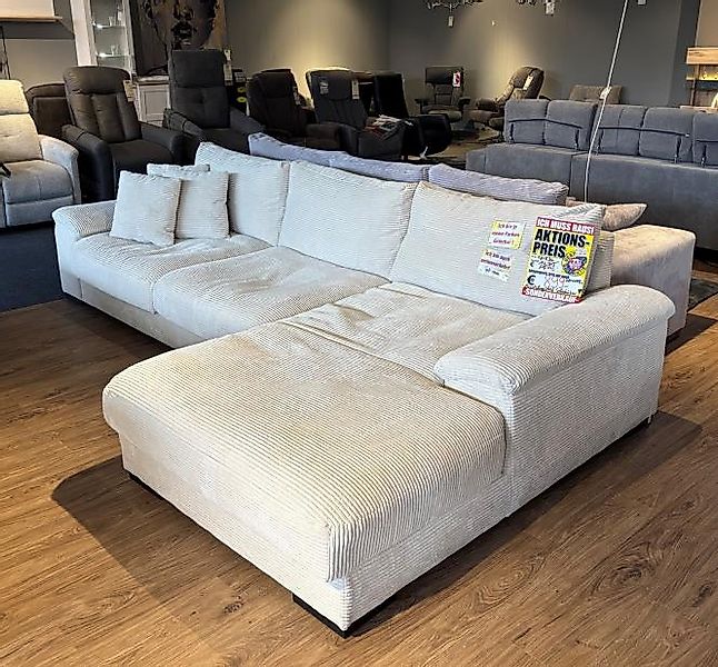 Pleinfeld Abverkauf Wohnlandschaft Ecksofa Creme Beige 321 x 177 cm günstig online kaufen