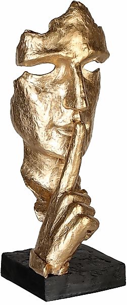 Casablanca by Gilde Dekofigur "Skulptur Silence, gold/schwarz", Dekoobjekt, günstig online kaufen