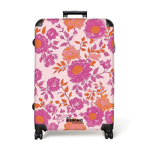 NoBoringSuitcases.com© Hartschalen-Trolley Lila Blumen mit rosa günstig online kaufen