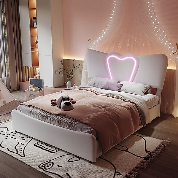 Gdood Polsterbett Doppelbett LED Stauraumbett (1-tlg., günstig online kaufen