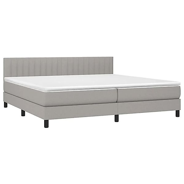 vidaXL Boxspringbett mit Matratze & LED Hellgrau 200x200 cm Stoff 3133341 günstig online kaufen