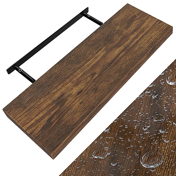 Wandregal Schweberegal 70cm Eiche dunkel + Halterung günstig online kaufen