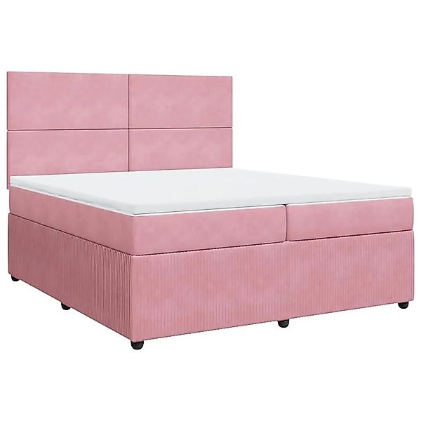 vidaXL Boxspringbett mit Matratze Rosa 200x200 cm Samt 3294729 günstig online kaufen