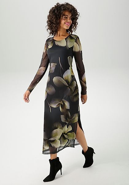 Aniston CASUAL Maxikleid mit großflächigen Batik-Blüten günstig online kaufen