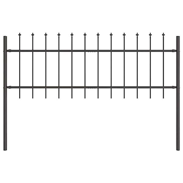 vidaXL Gartenzaun Grau 15,3 x 0,6 m Pulverbeschichteter Stahl 3334168 günstig online kaufen