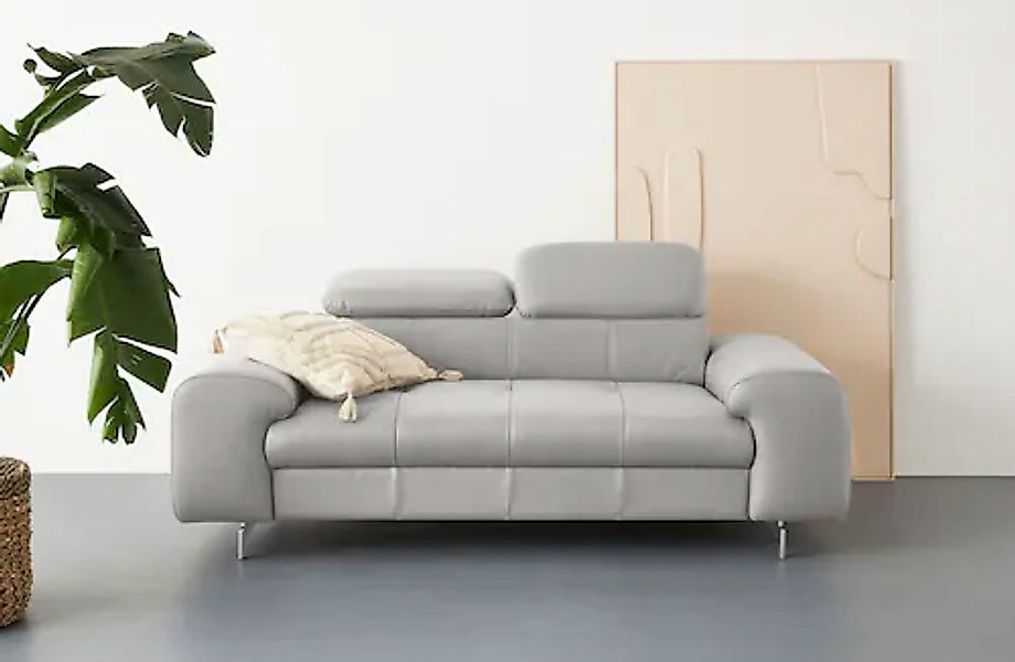 COTTA 2-Sitzer »Chef«, Big-Sofa mit Kopfteilverstellung, edle Metallkufen günstig online kaufen