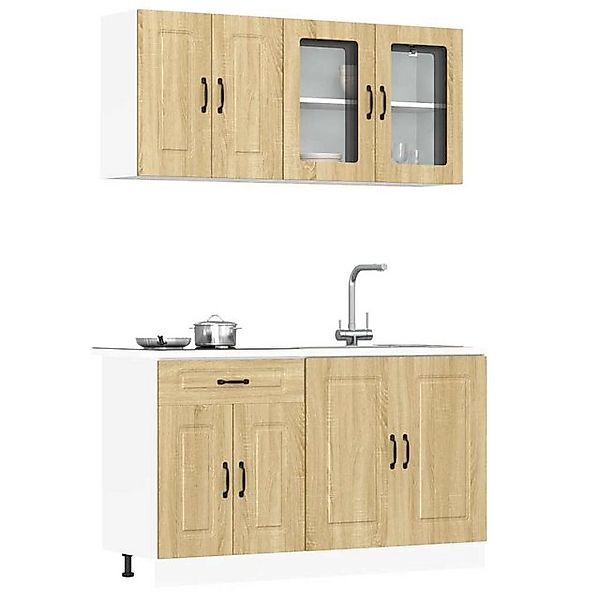 vidaXL Hängeschrank 4-tlg Küchenschrank-Set Kalmar Sonoma-Eiche Holzwerksto günstig online kaufen