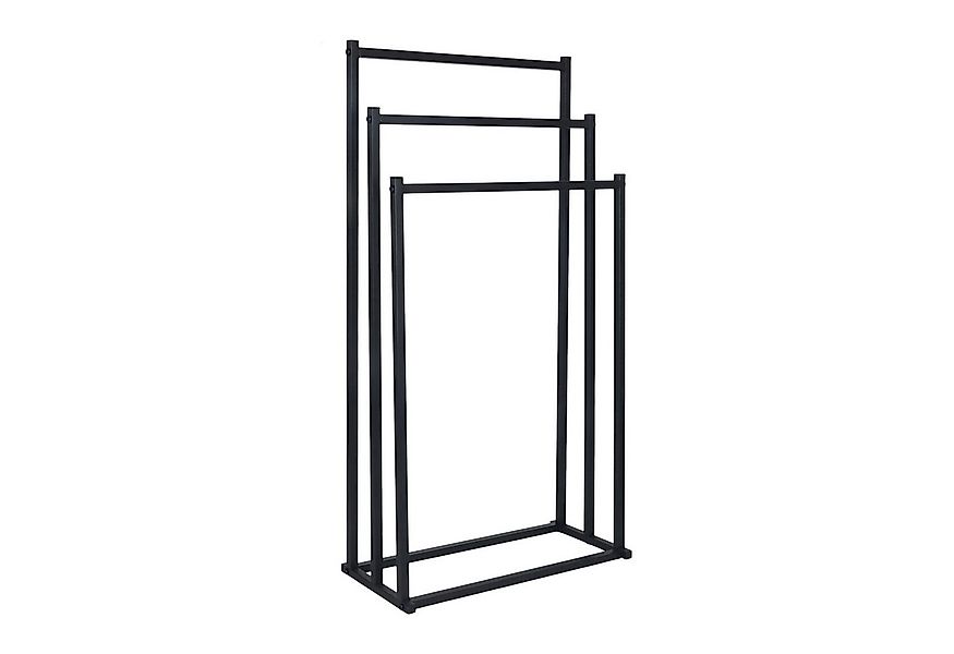 relaxdays Handtuchständer mit 3 Stange, schwarz günstig online kaufen