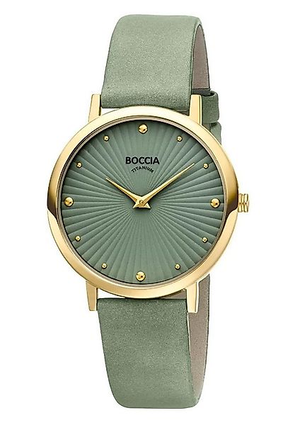 Boccia Quarzuhr Titan Salbeigrün/Goldfarben günstig online kaufen