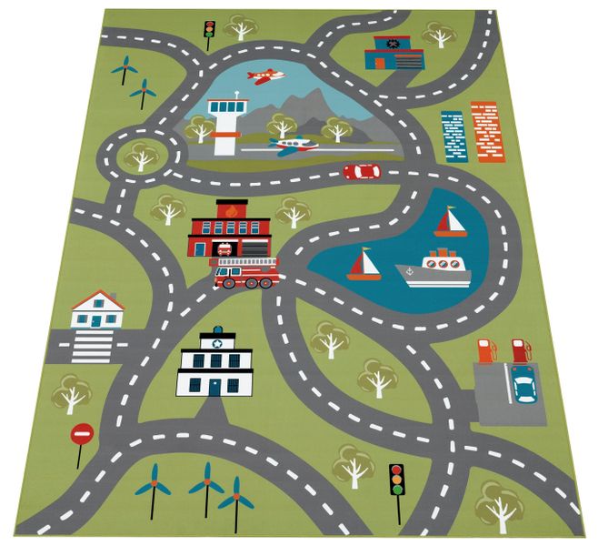 Paco Home Kinderteppich "Bino 562" rechteckig 4 mm Höhe Kurzflor, Straßen-S günstig online kaufen