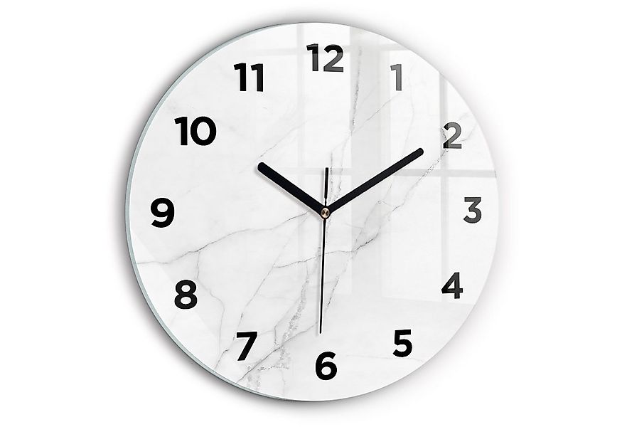 Tulup Wanduhr Runde Dekorative Glasuhr Marmor-Uhr aus Gehärtetem Glas Quarz günstig online kaufen