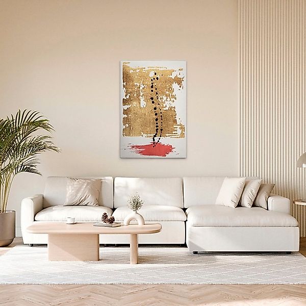 A.S. Création Leinwandbild "Drip Drop - Wandbild Gold Creme Schwarz Keilrah günstig online kaufen