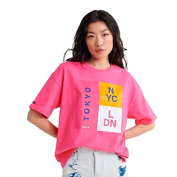 Superdry Unity Stack Box Fit Kurzarm T-shirt XS Sienna Pink günstig online kaufen