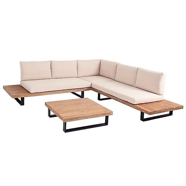 MCW Garten-Garnitur H54 2er-Set Hellbraun Polster Beige günstig online kaufen