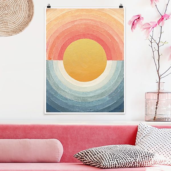 Poster Sonne zwischen Himmel und Meer günstig online kaufen