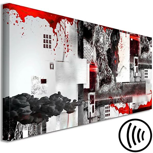 Wandbild Rot und Grau - Abstraktion mit Betonwänden und Rottönen XXL günstig online kaufen