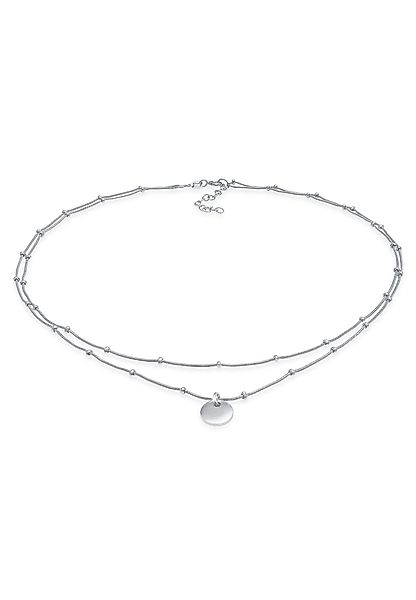 Elli Collier Choker Layer Plättchen Kugelkette günstig online kaufen