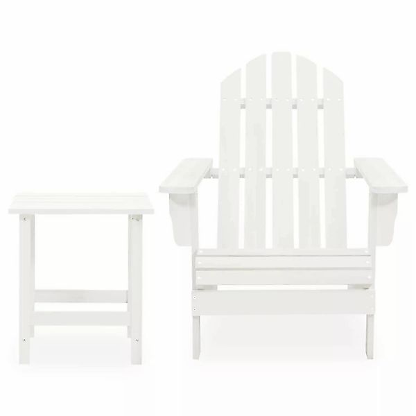 Adirondack-gartenstuhl Mit Tisch Massivholz Tanne Weiß günstig online kaufen