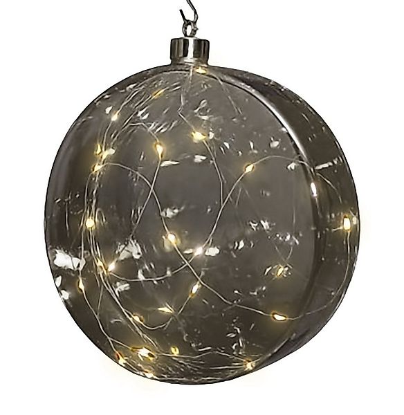 Spetebo LED Dekolicht Glas Disc 12 cm warm weiß beleuchtet, Timer, LED fest günstig online kaufen