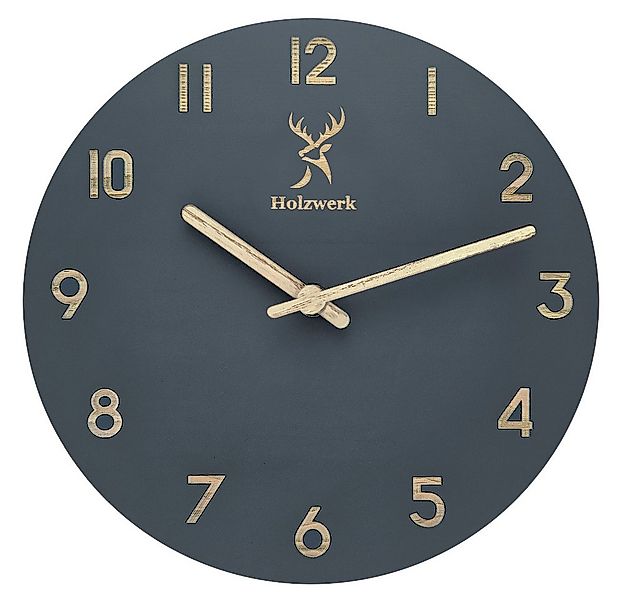 Holzwerk Wanduhr Designer Loft Quarzwanduhr aus Holz (Nahezu lautloses Uhrw günstig online kaufen