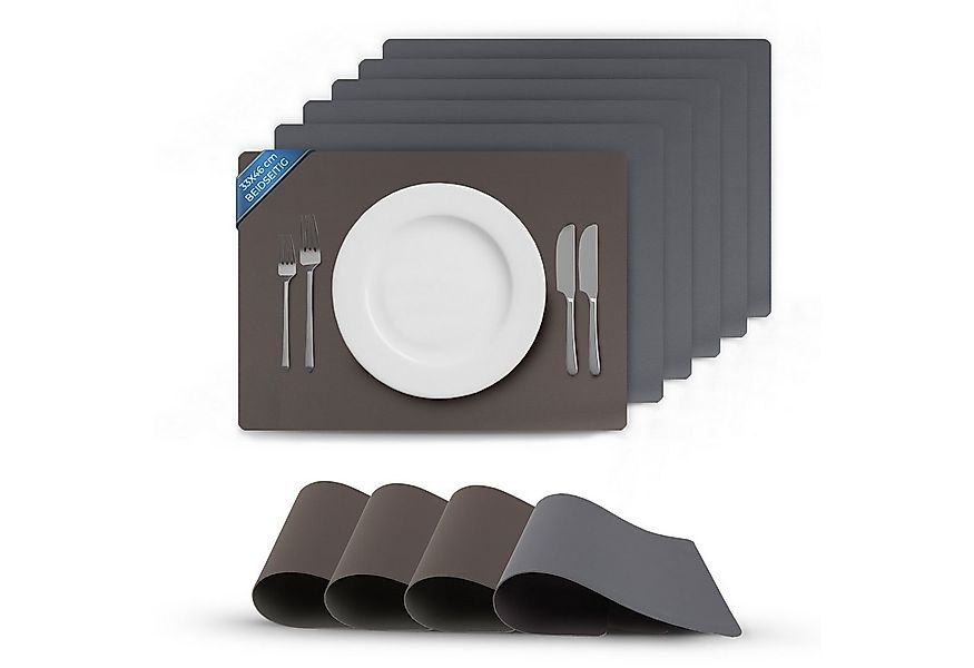 Bestlivings Platzset Kunstleder Uni/Struktur, (6-St), Tischset, abwischbare günstig online kaufen