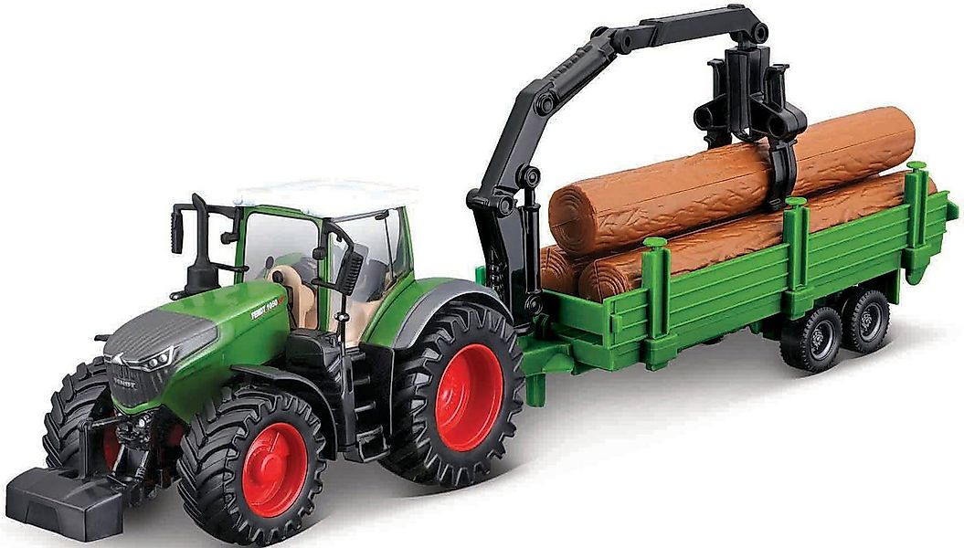 Bburago Spielzeug-Traktor Farmland, FENDT Vario 1050 mit Holztransporter günstig online kaufen