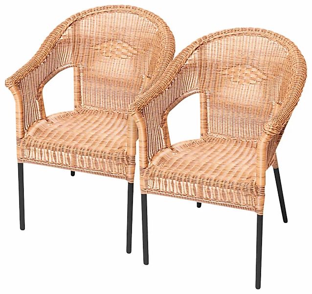 MERXX Gartensessel "Ravenna", (Set, 2 St.), 2er Set, Polyrattan, stufenlos günstig online kaufen