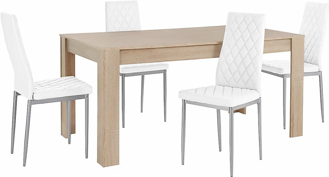 INOSIGN Essgruppe "Lynn160/Brooke" Set, 5 Stk. tlg. Tisch mit 4 Stühlen günstig online kaufen