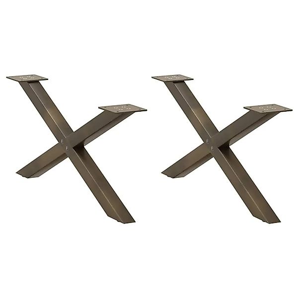 vidaXL Couchtischbeine X-Form 2 Stk Naturstahl 70x30-31 cm Stahl 4012887 günstig online kaufen