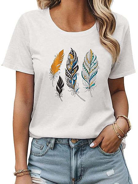 PYL Rundhalsshirt Damen Sommer Rundhalsshirt mit günstig online kaufen