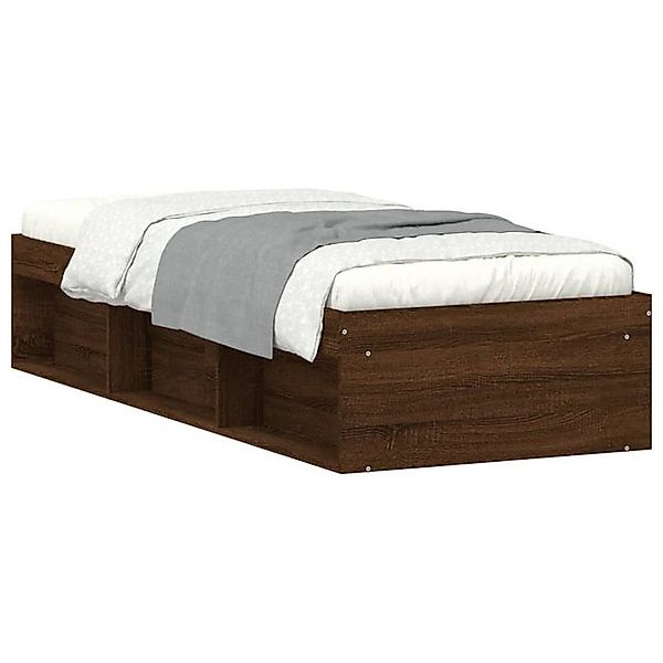 vidaXL Bettgestell, Bettrahmen Braun Eichen-Optik 75 x 190 cm günstig online kaufen