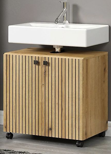 Furn.Design Waschbeckenunterschrank Bliss (Badschrank in Evoke Eiche mit sc günstig online kaufen