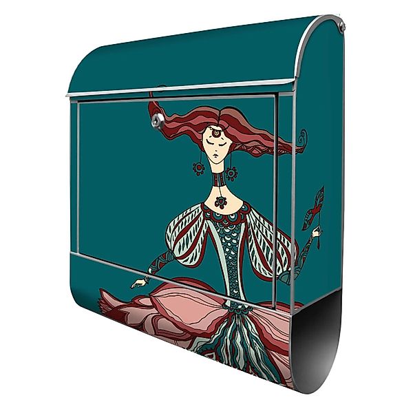 Banjado Design Briefkasten Silber Pulverbeschichtet 39x47x14cm 2 Schlüssel günstig online kaufen