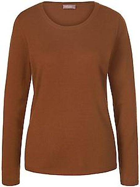 Rundhals-Pullover aus Schurwolle und Kaschmir Peter Hahn braun günstig online kaufen