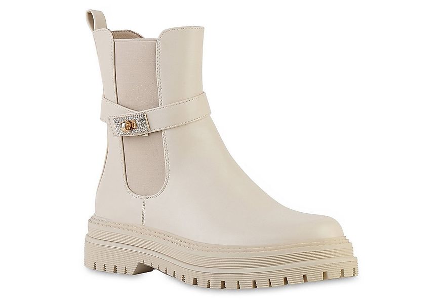 VAN HILL 841822 Bikerboots Damen Leicht Gefütterte Biker Boots Stiefeletten günstig online kaufen