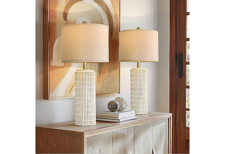 Sunicol LED Schreibtischlampe Dimmable Keramiktischlampe mit Fernbedienung, günstig online kaufen