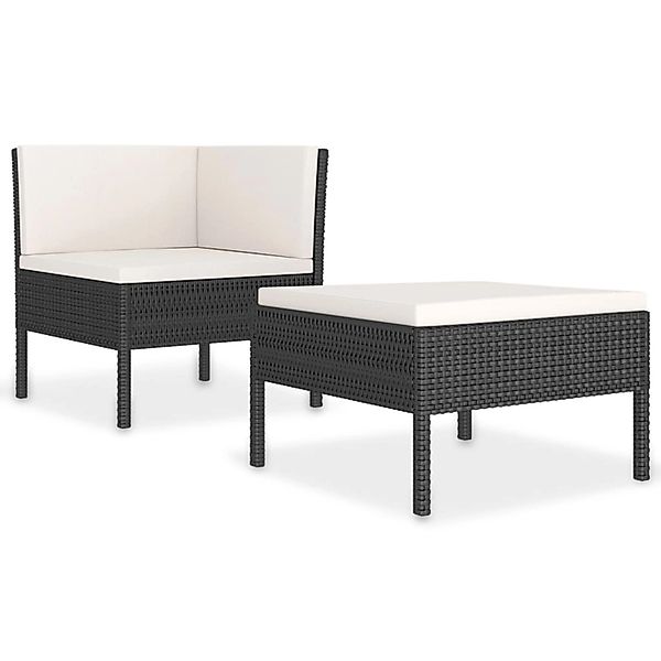 vidaXL Gartenlounge-Set 2-tlg. Garten-Lounge-Set mit Auflagen günstig online kaufen